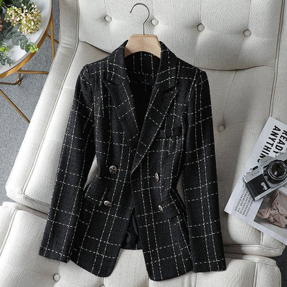 Amira Textured Plaid Blazer